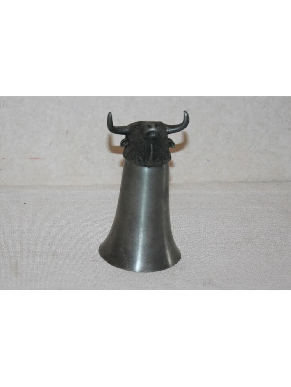 Vintage Pewter Bull Stirrup Cup Chalice Made in Thailand Western Hunting Cup